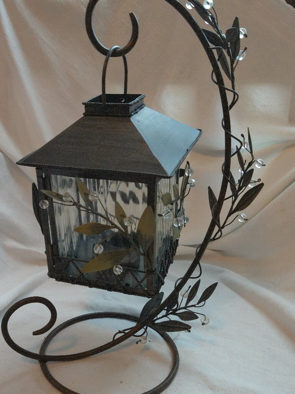 Partylite Hanging Tealight Birdhouse Bird Cage w/Easel Beaded - Picture 1 of 2